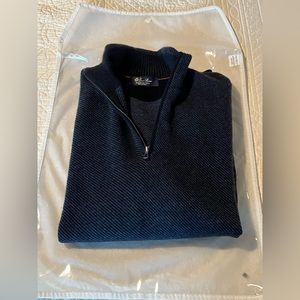 Loro Piana Navy Roadster Pull Sweater - Made in Italy